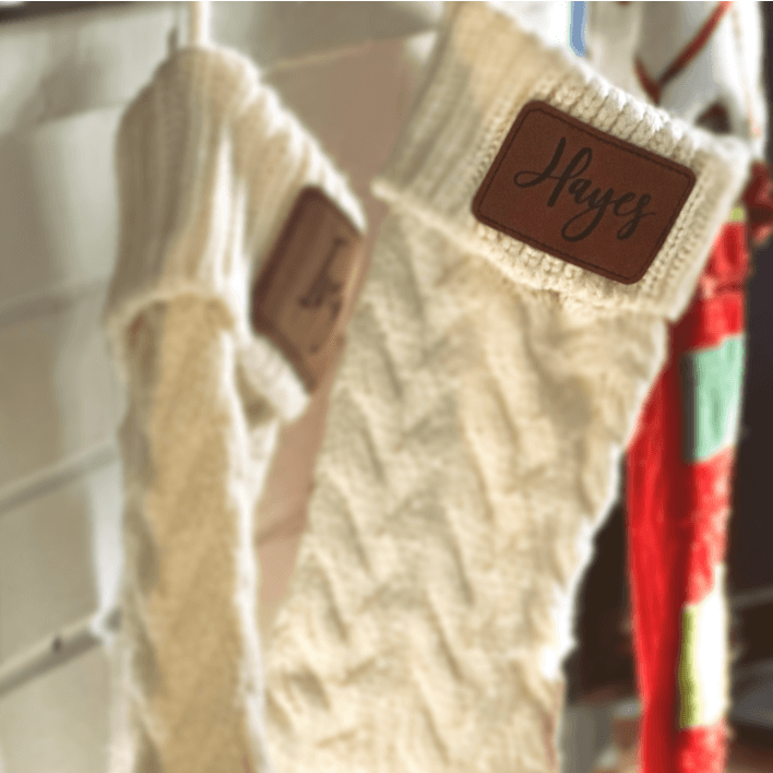 Holiday Stockings hanging on mantel